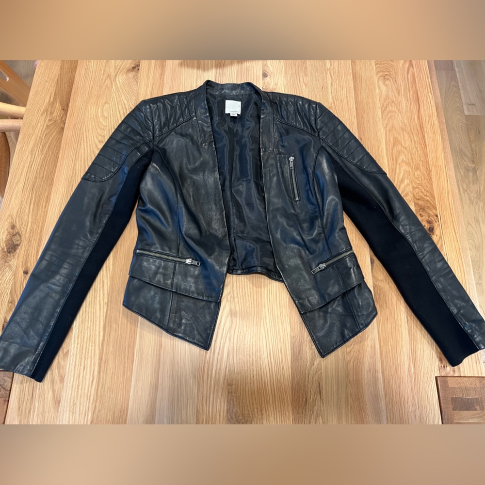 Halogen Black Leather Jacket